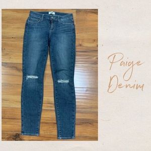 Paige Knee Ripped Skinny Jeans size 27